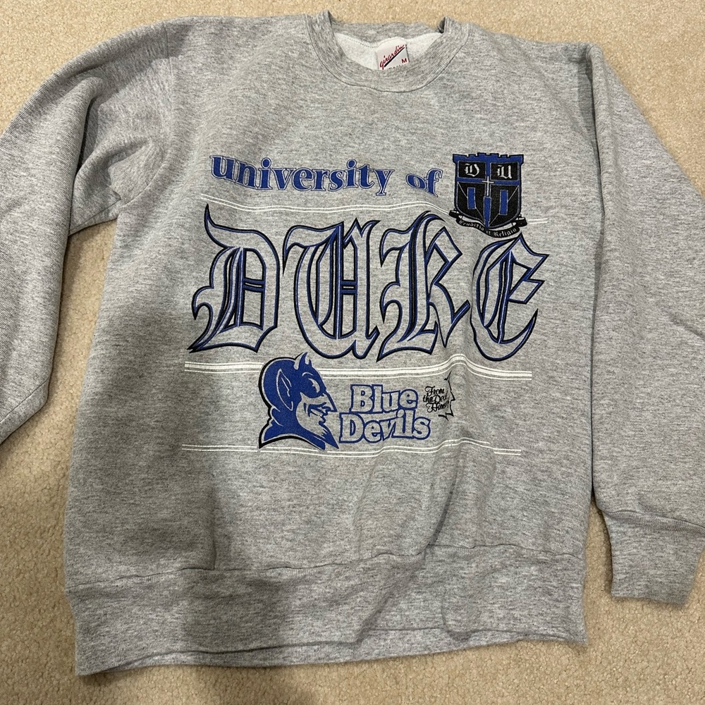 Duke university vintage grey sweatshirt. Size small but fits xs, s, and m.